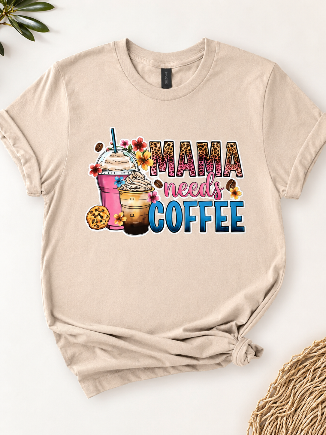 Mama Needs Coffee β Cute Leopard Print Coffee Lover T-Shirt βπΈπ