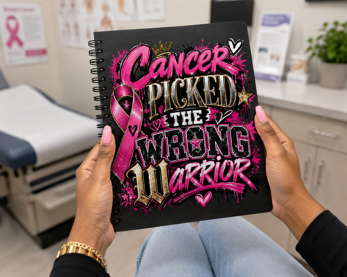 Cancer Picked the Wrong Warrior Breast Cancer Awareness Spiral Notebook