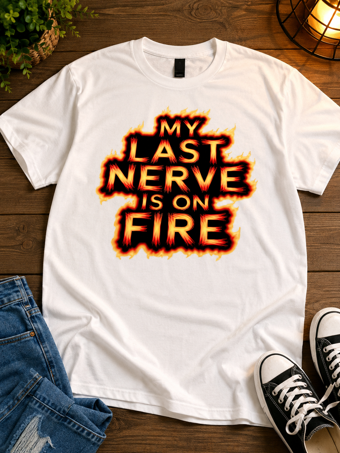 My Last Nerve Is on Fire Funny Graphic T-Shirt β Bold Sarcastic Tee π₯