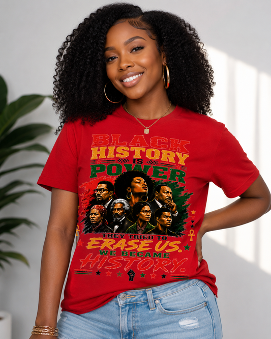 Black History Is Power – We Became History Black Pride T-Shirt
