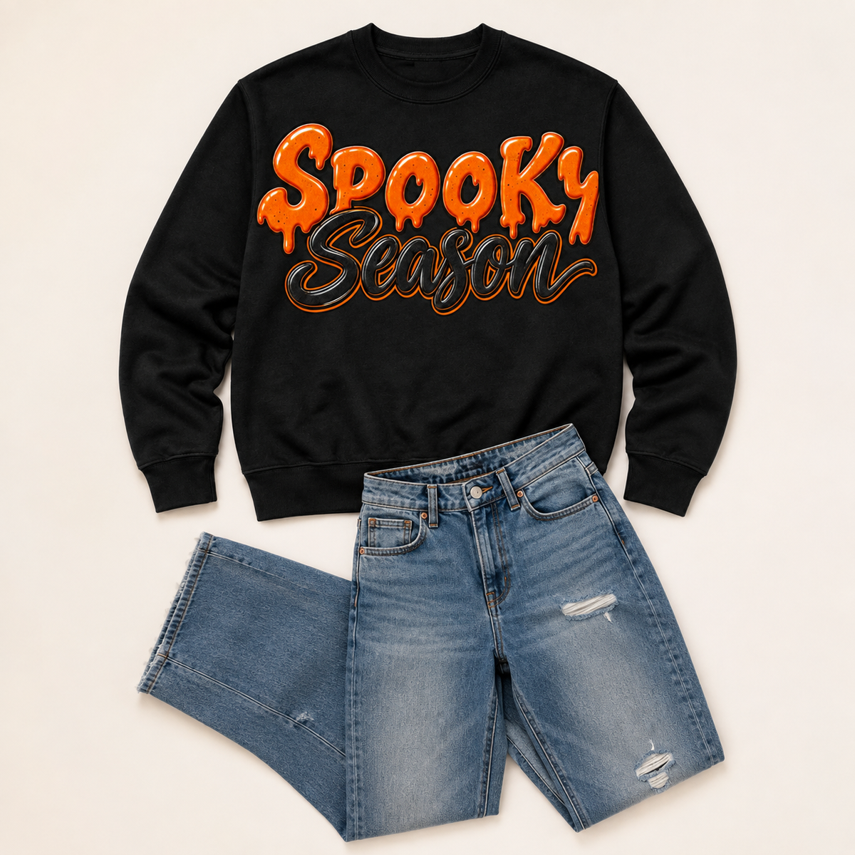Spooky Season Women’s Black Halloween Graphic Sweatshirt 🎃