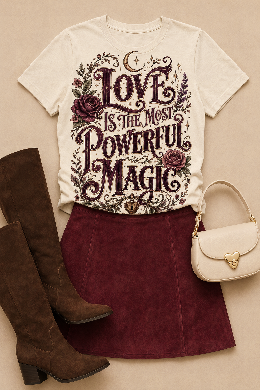 Love Is the Most Powerful Magic Floral Graphic T-Shirt