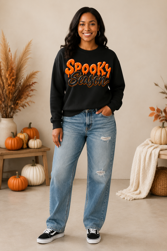 Spooky Season Women’s Black Halloween Graphic Sweatshirt 🎃