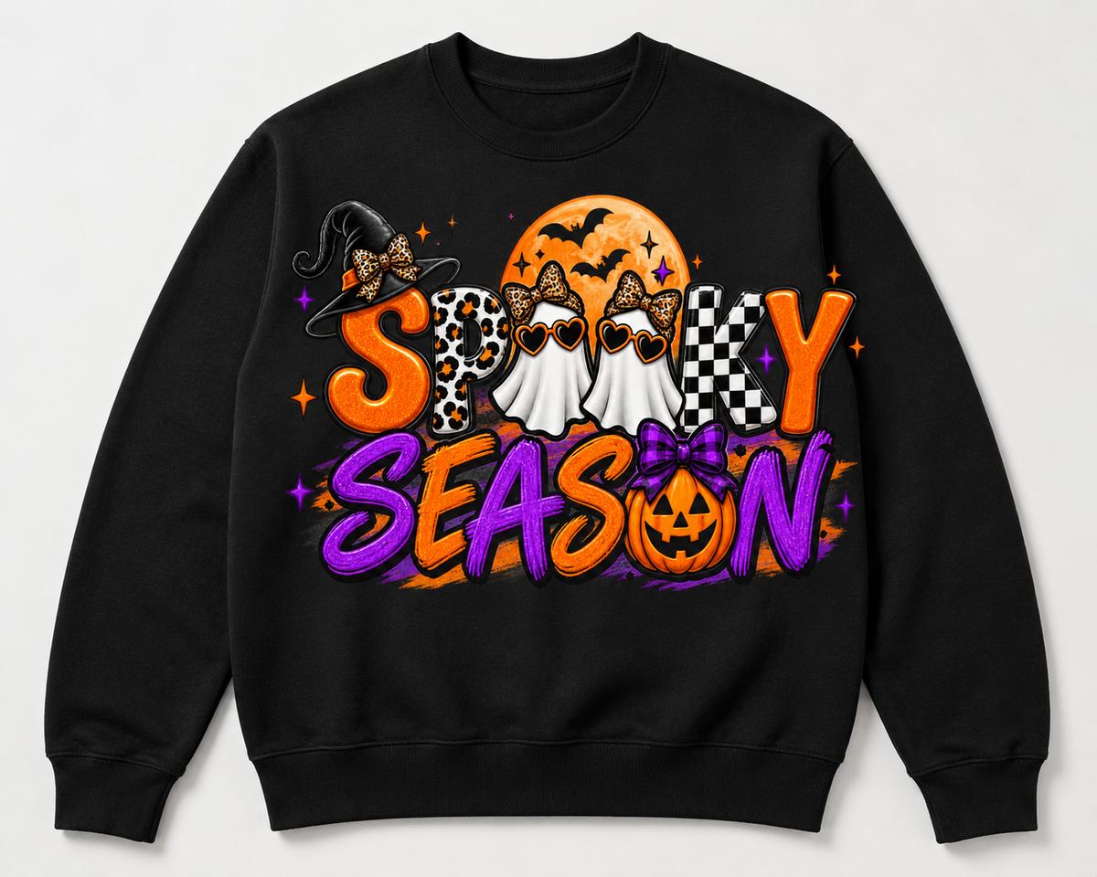 Spooky Season Women’s Colorful Halloween Graphic Sweatshirt 🎃👻