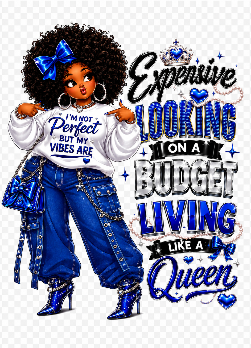 Expensive Looking on a Budget – Living Like a Queen 6×9 Glam Notebook 👑💙