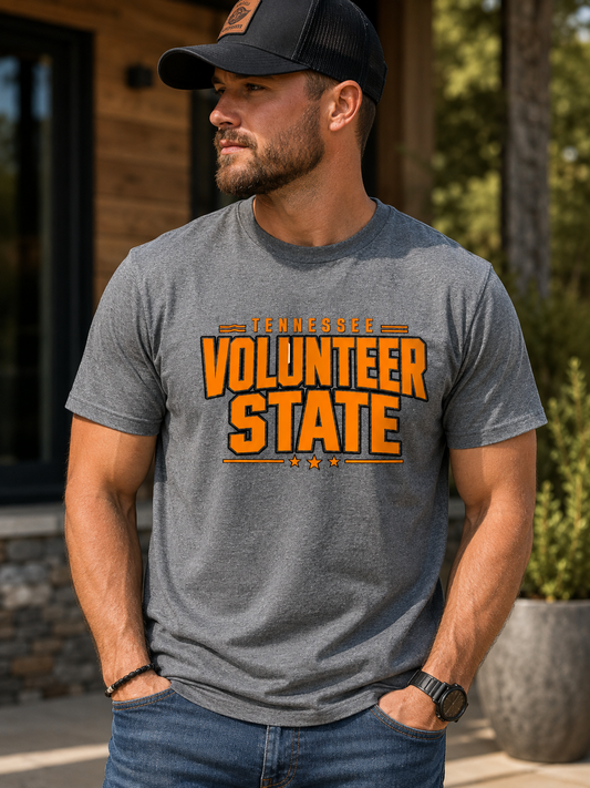 Tennessee Volunteer State T-Shirt – Orange & Gray Game Day Tee