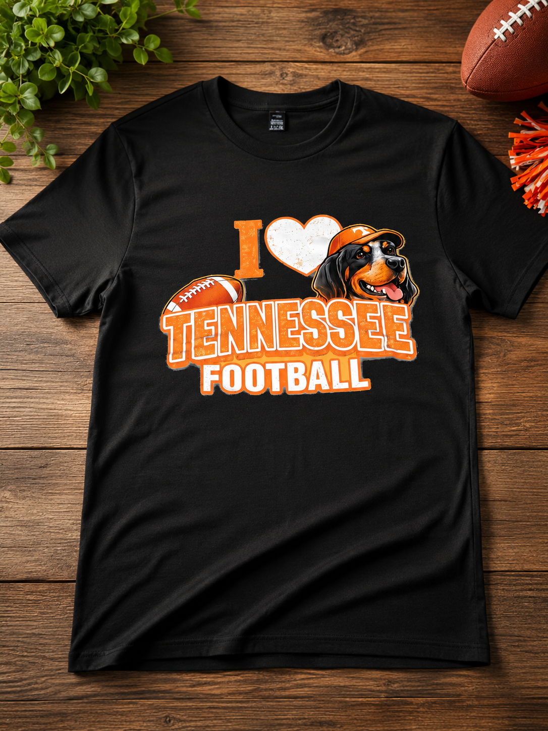 I Love Tennessee Football Graphic T-Shirt – Orange & Black Game Day Tee for Football Fans 🧡🏈🐶