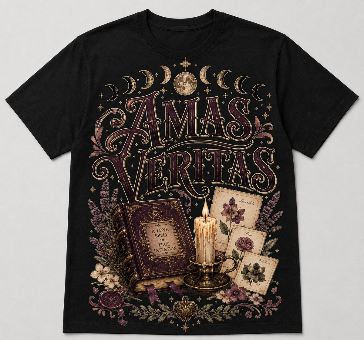 Amas Veritas Vintage Witchy Graphic T-Shirt