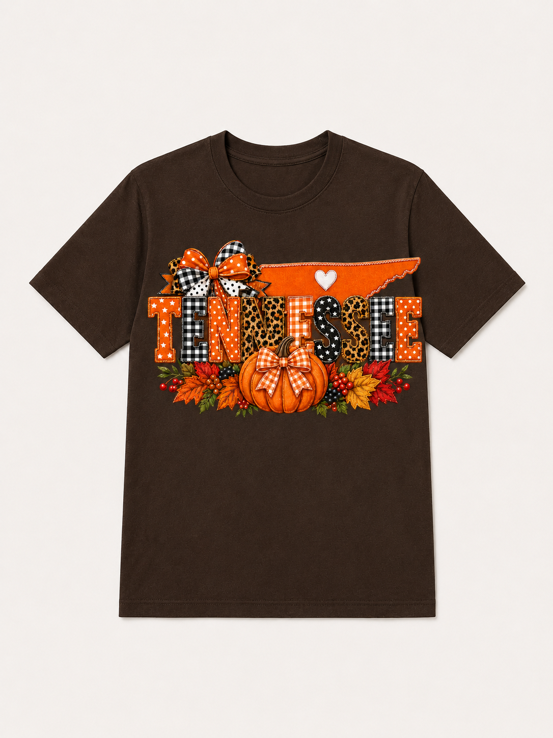 Tennessee Women’s Pumpkin and Bows Fall Graphic T-Shirt 🍂🎃