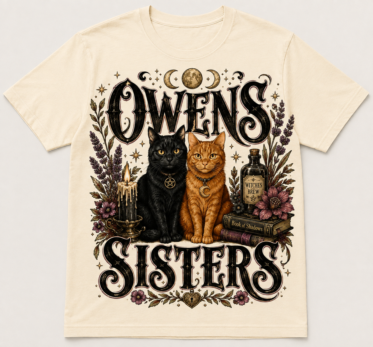 Owens Sisters Witchy Cats Halloween Graphic T-Shirt