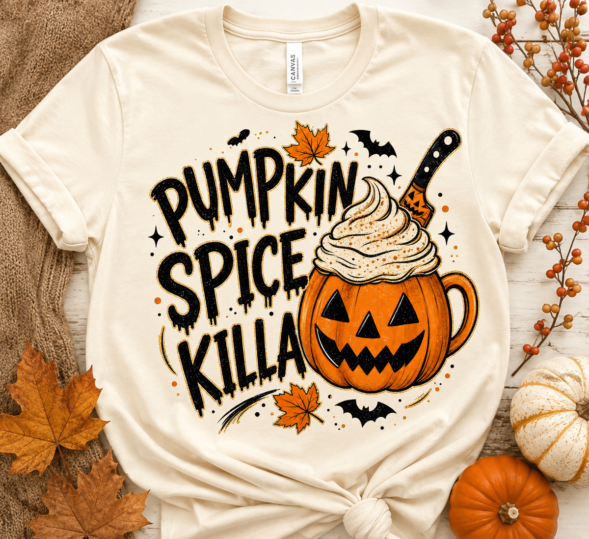 Pumpkin Spice Killa Halloween T-Shirt – Cute & Spooky Fall Pumpkin Tee