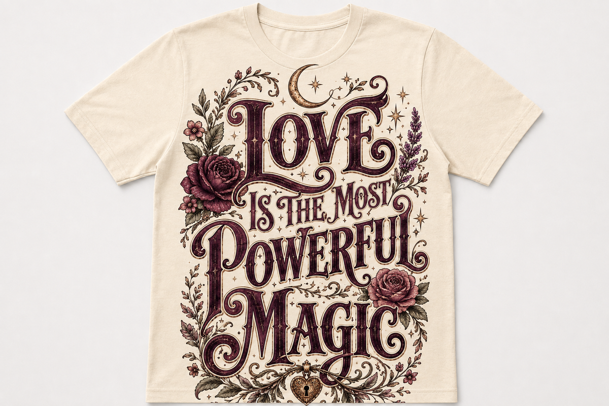 Love Is the Most Powerful Magic Floral Graphic T-Shirt